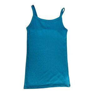 No Boundaries Teal Ribbed Tank Top XS